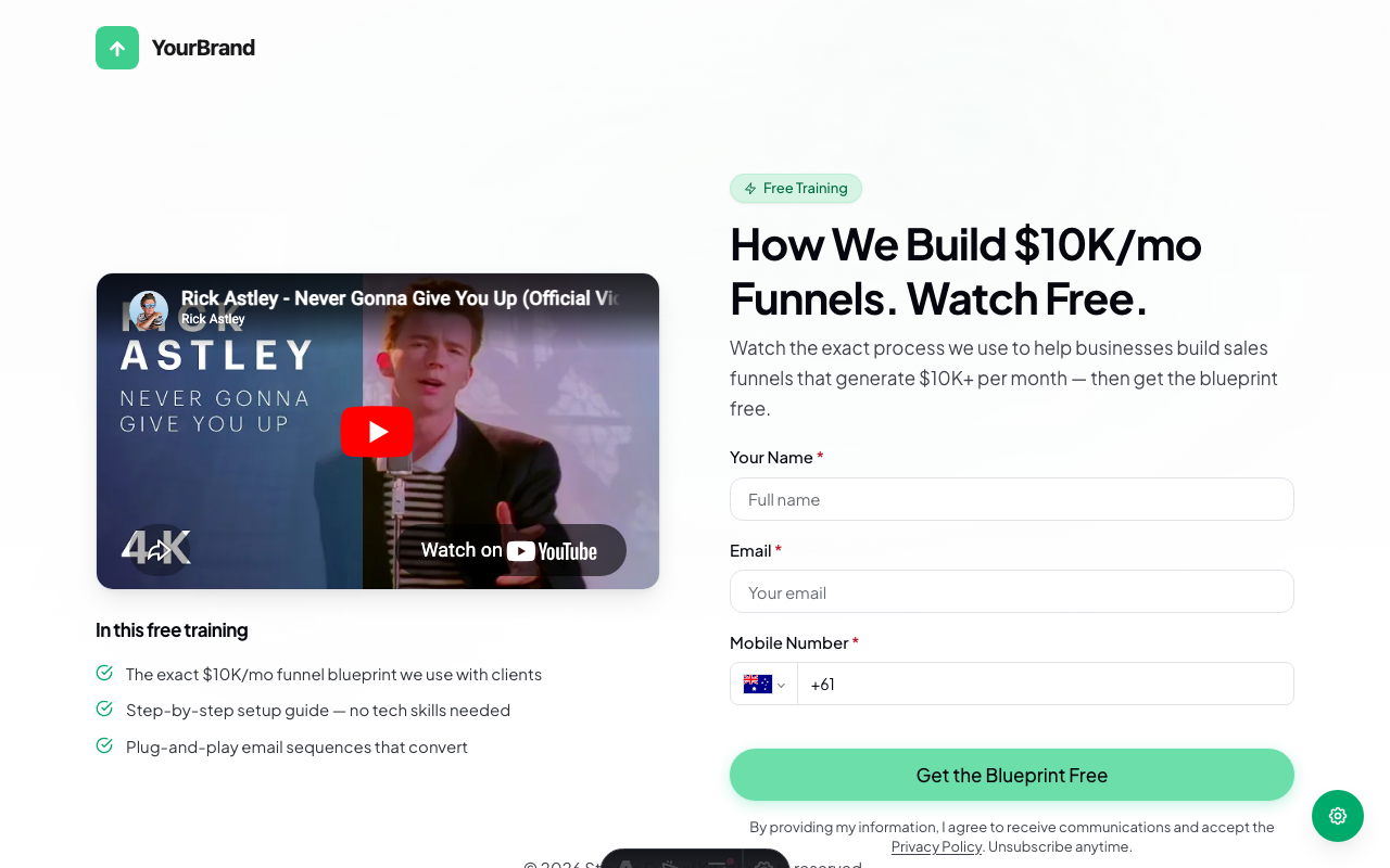 VSL Page template preview